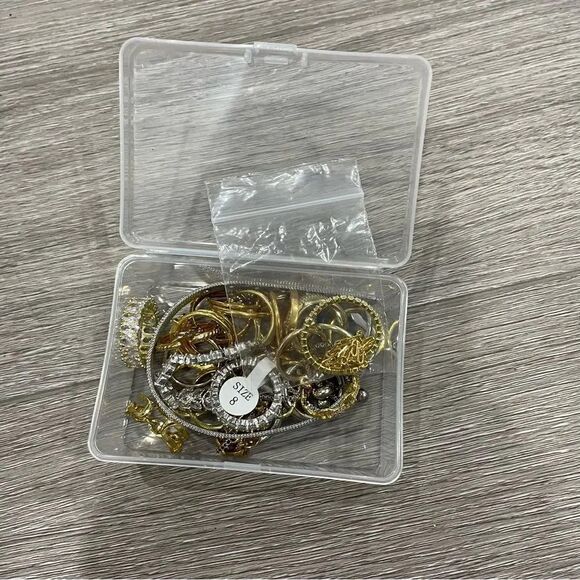 Costume Jewelry Bundle 24 piece Rings Gold and Bracelets - Picture 2 of 7